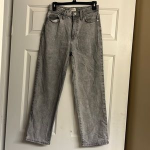 grey straight leg jeans